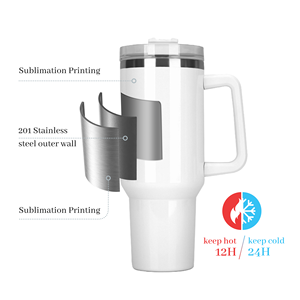Vaso Térmico de 40oz en Acero Inoxidable H1.0 para Sublimación, con Asa, para Coche, <span class=keywords><strong>Taza</strong></span> de Viaje para Logotipo Personalizado DIY, en Stock en Almacén de EE. UU. - Product Image 3