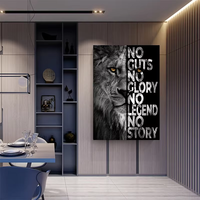 Inspirasional Gambar Singa bingkai dinding motivasi cat air kanvas Poster dekorasi rumah dinding seni cetak hewan subjek