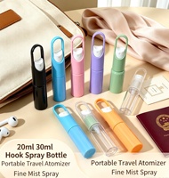 Flacon pulvérisateur rond en PETG de 20 ml avec porte-clés pour désinfectant pour les mains, flacon vide pour lotion, personnalisable