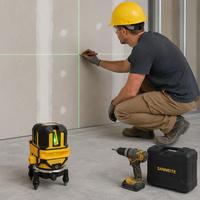 Niveau laser vert numérique Saneite, 2/3/5 lignes avec points laser améliorés, idéal pour la construction, l'ingénierie et la topographie