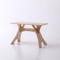 Bureau d'ordinateur multifonctionnel moderne en contreplaqué, sans vis, design carré simple, pour usage commercial, bureau, étudiant, table à manger, facile à assembler