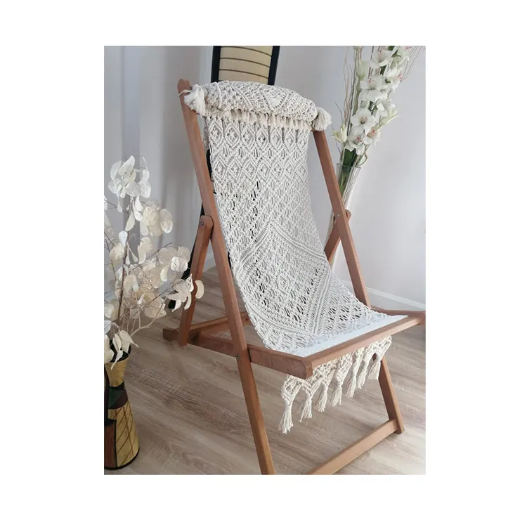 Nedeins — hamac tressé et pliable en macramé, chaise de plage, Style Boho, balançoire de jardin, avec glands