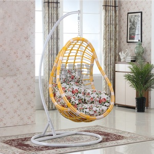 En métal En Osier Coussins En Forme De Balançoire Extérieure Patio Suspendu Double Siège En Rotin <span class=keywords><strong>Pas</strong></span> <span class=keywords><strong>Cher</strong></span> Chaise D'oeuf Avec Support - Product Image 3