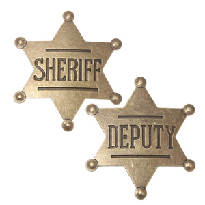 Jachon 2025 Thiết Kế Sáng Tạo Hợp Kim Kim Loại Cảnh Sát Trưởng Huy Hiệu Trâm Pin 3D Dập Nổi Tùy Chỉnh Mạ Vàng Kim Loại Hình Lục Giác Sao Huy Hiệu - Product Image 3