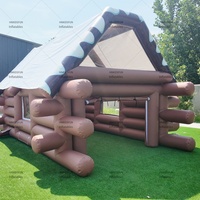 Nouvelle Conception, Vente Chaude : Tente Chalet Gonflable en Bois, Structure Gonflable pour Fêtes et Événements