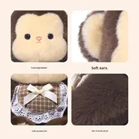 Peluche Singe Shirley, Adorable Poupée, Compagnon de Sommeil, Cadeau d'Anniversaire Unisexe, en Tissu, 31-50cm, pour Jeunes, Sans Rembourrage
