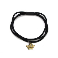 Étiquettes, breloques et pendentifs personnalisés vintage en forme de couronne, faits à la main, en métal argenté et bronze, écologiques, avec gaufrage 3D, pour vêtements