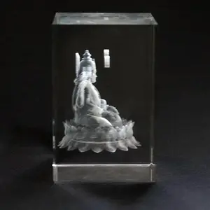 Хрустальный куб статуя Будды мусульманские подарки стеклянный блок пресс-папье