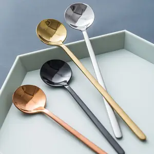 Custom Stainless Steel 304 Round Tea Mini Spoon Coffee Spoon Ice Cream Spoon