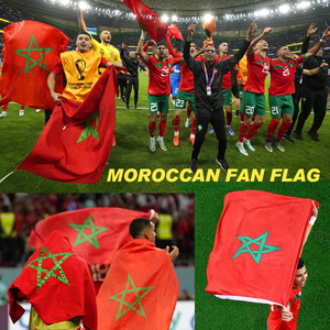 Drapeau national du <span class=keywords><strong>Maroc</strong></span> personnalisé 3*5 pieds pour match de football, événement sportif, élection, impression numérique, polyester durable - Product Image 2