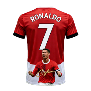 Maillot de football Ronaldo 7 AI 2026 imprimé par transfert thermique motif léopard 100 % coton respirant pour femme printemps quotidien - Product Image 1