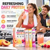 EM Clear Whey Protein Isolate en Sachets 20g Protéines Zéro Sucre Saveur Fruitée Boisson Nutrition Sportive en Poudre Marque Privée