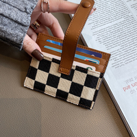 Dompet Dokumen Mini Portabel Warna Baru Kustom 2025 dengan Hiasan Rantai, Tempat Kartu Pendek dari Poliester, Tempat Kartu Kredit dan ID dari Nilon