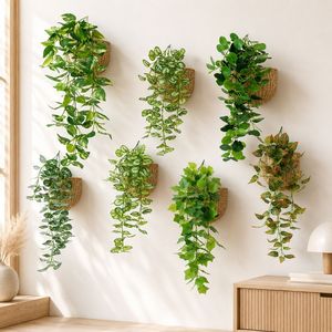 Plantas Verdes Artificiales Colgantes, Enredaderas de Plástico de 5 Ramas para Montar en la Pared, Hojas de Pothos/Batata de 7 Ramas para Interiores/Exteriores - Product Image 4