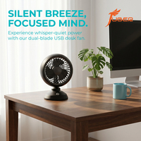 USB-Tischventilator, kompakter Mini-Tischventilator, leises Drei-Flügel-Design, 90° verstellbare Neigung für Büro, Arbeitsplatz, Zuhause, Schreibtisch, Arbeitszimmer