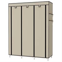 Armoire pliante moderne et élégante en tissu avec tubes métalliques, pour la maison, la chambre, la salle de sport, l'hôtel, l'école, rangement de vêtements robuste