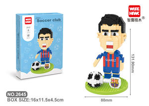 HY Figurines de joueurs de football en briques, Pedri <span class=keywords><strong>Messi</strong></span> <span class=keywords><strong>Bale</strong></span> Kaka, mini blocs de construction, figurines à assembler, jouets de collection, Juguetes - Product Image 2