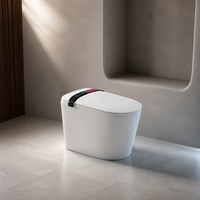 Toilette intelligente avec buse autonettoyante automatique, capteur de pied, chasse d'eau par jet siphonique, distributeur de mousse et télécommande
