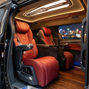 Ensemble complet de sièges de course de luxe en cuir Nappa réglables sur mesure pour fourgonnette commerciale avec massage électrique, ventilation et chauffage pour amélioration de l'intérieur - Product Image 1