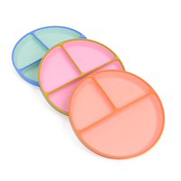 Vente en gros Vaisselle de qualité alimentaire sans Bpa en silicone pour bébé avec assiette en plastique Bol à dîner moderne pour enfants en silicone pour l'alimentation de bébé