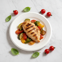 Assiette jetable de haute qualité en bagasse de canne à sucre, résistante à l'huile et à l'eau, compostable, biodégradable, écologique, pour les fêtes