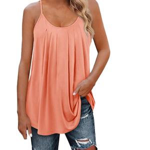 Custom Women's Solid Color Sleeveless Knitted Breathable <b>Cami</b> <b>Top</b> <b>Loose</b> Fit Casual Tank for Summer Daily Wear - Product Image 2