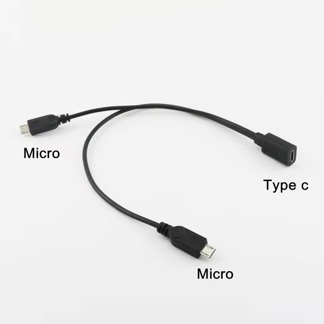 USB 2.0 Type C Female to Dual Micro USB Male Y Splitter Extension Charge Cable Cable 2x Micro USB Spliter