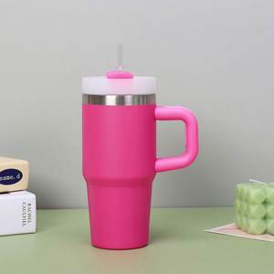 30oz 40oz 50oz American Style Stainless Steel Travel Tumbler Vacuum Insulated Tumbler Cup with Handle and Straw Lid - Product Image 6