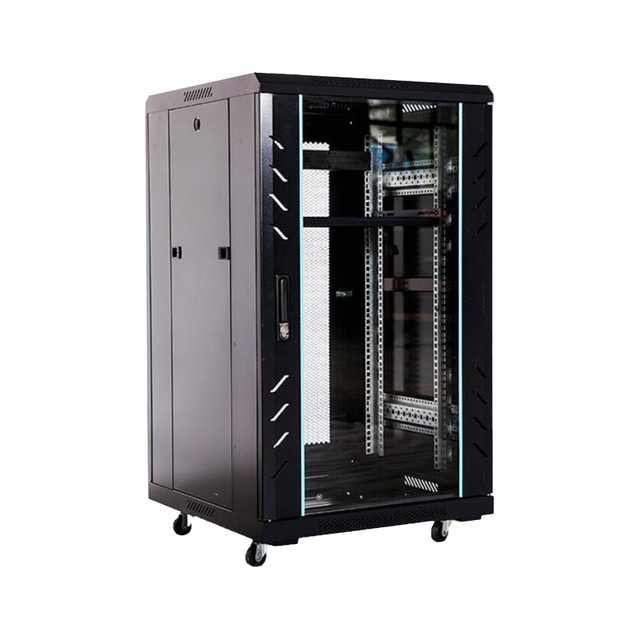 High Quality 600*600 19 Inch Steel Glass Door Network Server Cabinet 4U 15U 18U Capacity Stock Black 1000kg Static Load