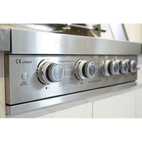 Moderner Premium-Hochleistungs-Gasgrill mit 6 Brennern und Seitenbrenner, 46,5 Zoll Höhe, Outdoor-Küchenschrank