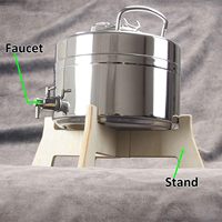 Réservoir de stockage d'eau en acier inoxydable 304 de 10 L (2,6 gallons) pour le camping en plein air avec robinet, seau pour lait, jus, boissons, vin et bière