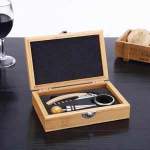 Caja de Vino Personalizada LMK106 al por Mayor, Embalaje de Madera de Pino sin Acabado, Embalaje de Regalo, Abridor de Botellas de Cerveza Rojo - Product Image 1