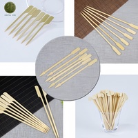 Tusuk Sate Bambu Pipih Profesional untuk Memanggang, Bilah Lebar 12 Inci Anti Putar, Sekali Pakai, Aman untuk Makanan, Kemasan Besar 300 Buah, BBQ Outdoor