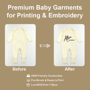 Romper kancing bayi katun organik kosong pakaian Romper kosong bayi tumbuh keseluruhan - Product Image 2