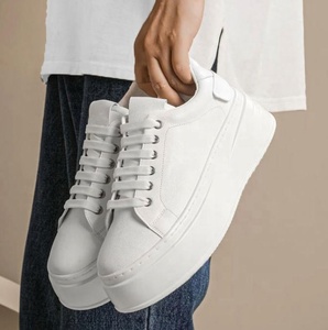 Zapatillas de tenis casuales de caña alta para hombre, primavera-otoño, tallas grandes, con suela gruesa, forro de malla, ligeras, con cordones, EVA, PU, sin cordones. - Product Image 3