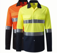 T-shirt résistant aux flammes à manches longues vêtements de travail de sécurité de soudage polo FR haute visibilité avec bande réfléchissante