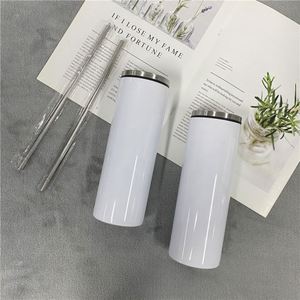 <b>Double</b> <b>Walled</b> Thermos <b>Mug</b> Keeps Drinks Hot Cold 20 Oz Stainless Steel Skinny Tumbler With Splash Proof Lid and Metal Straw - Product Image 4