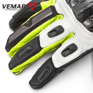 قفازات سباق الدراجات النارية للرجال لشتاء 2025، مصنوعة من الجلد الأصلي، معزولة حراريًا، تعمل باللمس، مقاومة للسقوط والرياح - Product Image 6