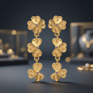 ต่างหูแบบติดหูทรงวงกลมสีโรสโกลด์ ยี่ห้อเอธนิค ทำจากทองเหลือง ชุบทอง 14K/24K - Product Image 3