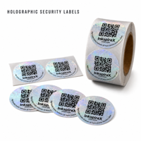 Étiquettes adhésives holographiques rondes de qualité supérieure anti-contrefaçon, autocollants personnalisés avec code QR et numéro de série pour l'emballage des produits électroniques