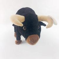 Peluche réaliste de buffle noir avec de grands cornes courbées, peluche super douce, animal en peluche de la faune sauvage, décoration de la maison, cadeau pour garçons