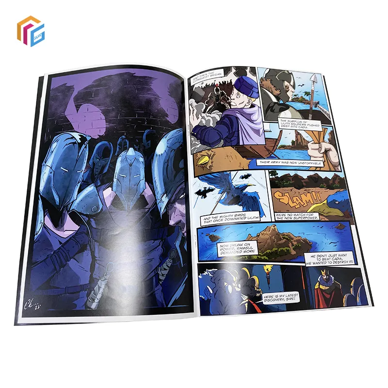 Cetak kustom kualitas tinggi katalog majalah cetak buku komik cetak buku manga
