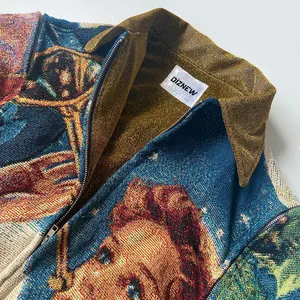 DiZNEW Men And Women Jacket Exquisite Vintage Embroidery Pattern Jacquard Jacket Factory Custom Men Puffer Jacket