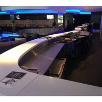 Blanc Corian Solid Surface Home Bar Cabinet Sous-sol De Luxe Bar Club Restaurant Café Bar Comptoir Conception