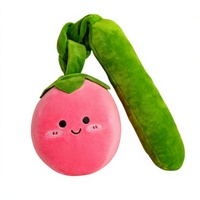 Schattig perzik knuffeldier zacht pluche dier geborduurd cartoon fruit pop cadeau voor kinderen