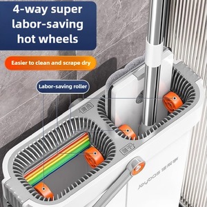 Bộ lau nhà và xô vắt nước JOYBOS 16 inch, hệ thống lau nhà bằng chổi phẳng lớn và xô, hệ thống vệ sinh sàn nhà - Product Image 4