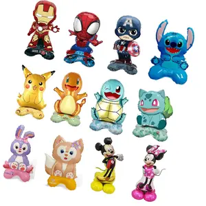 Cartoon Anime Mickey Iron-Man Children's Ornament Toy Base Foil Balloon For Birthday Party School Event Decoration