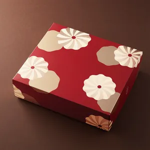 Lüks toptan geri dönüşümlü özel baskılı kırmızı çiçek logosu oluklu kağıt hediye ambalaj uçak ürün kutusu