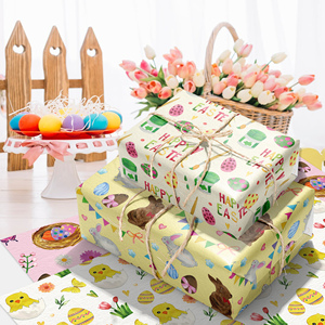 Huancai 12 PCS <strong>Easter</strong> <strong>Wrapping</strong> <strong>Paper</strong> Sheets Bunny Eggs Gift <strong>Wrapping</strong> <strong>Paper</strong> Flat DIY Craft Art <strong>Paper</strong> for Spring Party Supplies - Product Image 6