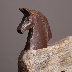 Figura rústica de caballo y buey, artesanía de resina, decoración para sala de estar, adorno de animales, regalo de inauguración de casa - Product Image 3